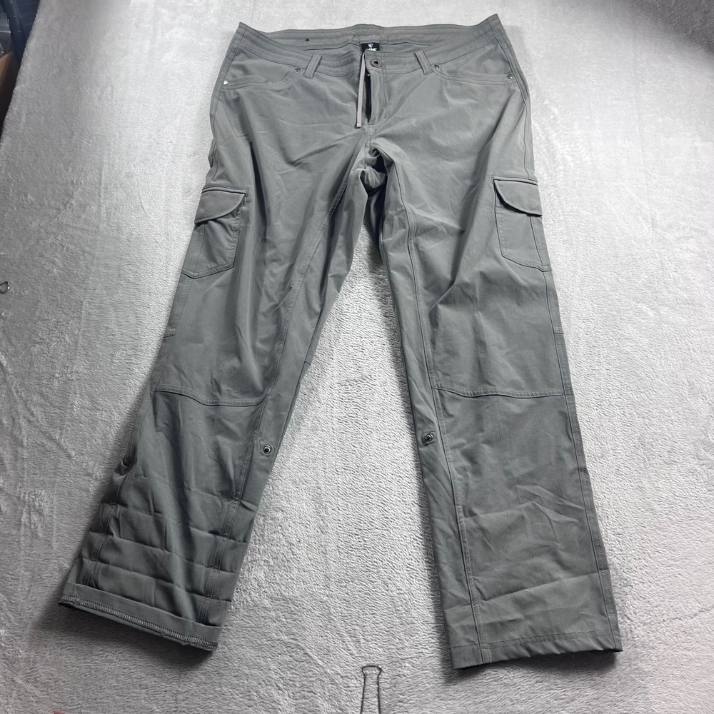 KUHL Freeflex Roll-Up Pant Womens 16 Short Grey Hiking Cargo Convertible Pants